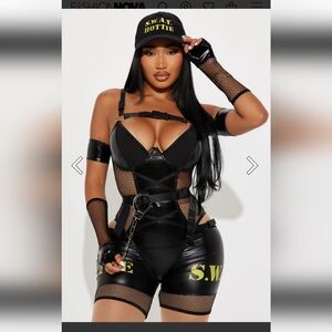 SWAT Hottie 6 Piece Costume Set - Black